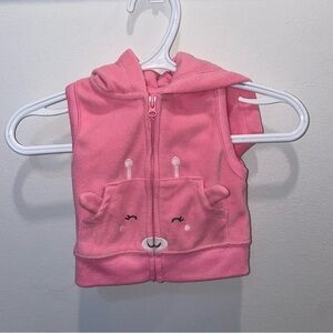 5/$15 Carter's Pink Fleece Baby Vest with Hood